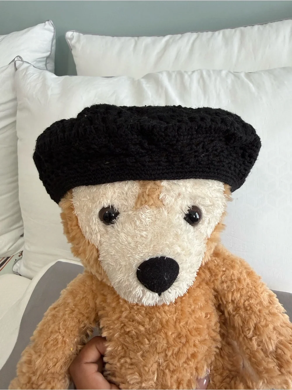 Black Knit Beret for Kids - Cozy Winter Hat